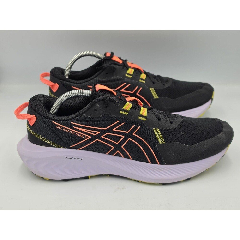 ASICS Womens 9 GEL Excite Trail 2 Black Orange Running Shoes Size 11 1012B412